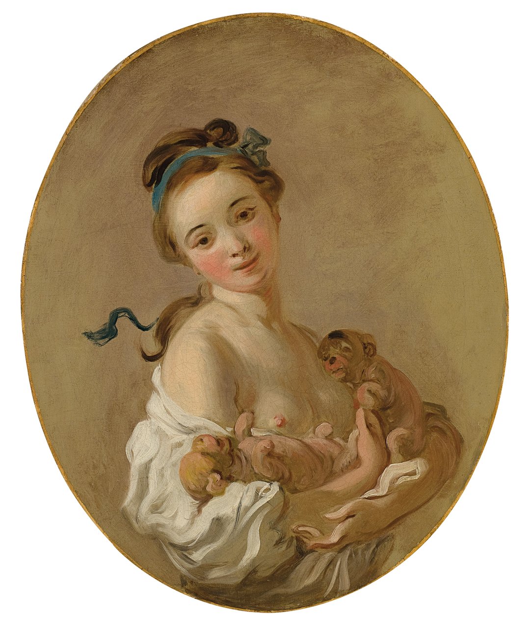 Young Girl holding Two Puppies, c.1770 by Jean-Honore Fragonard