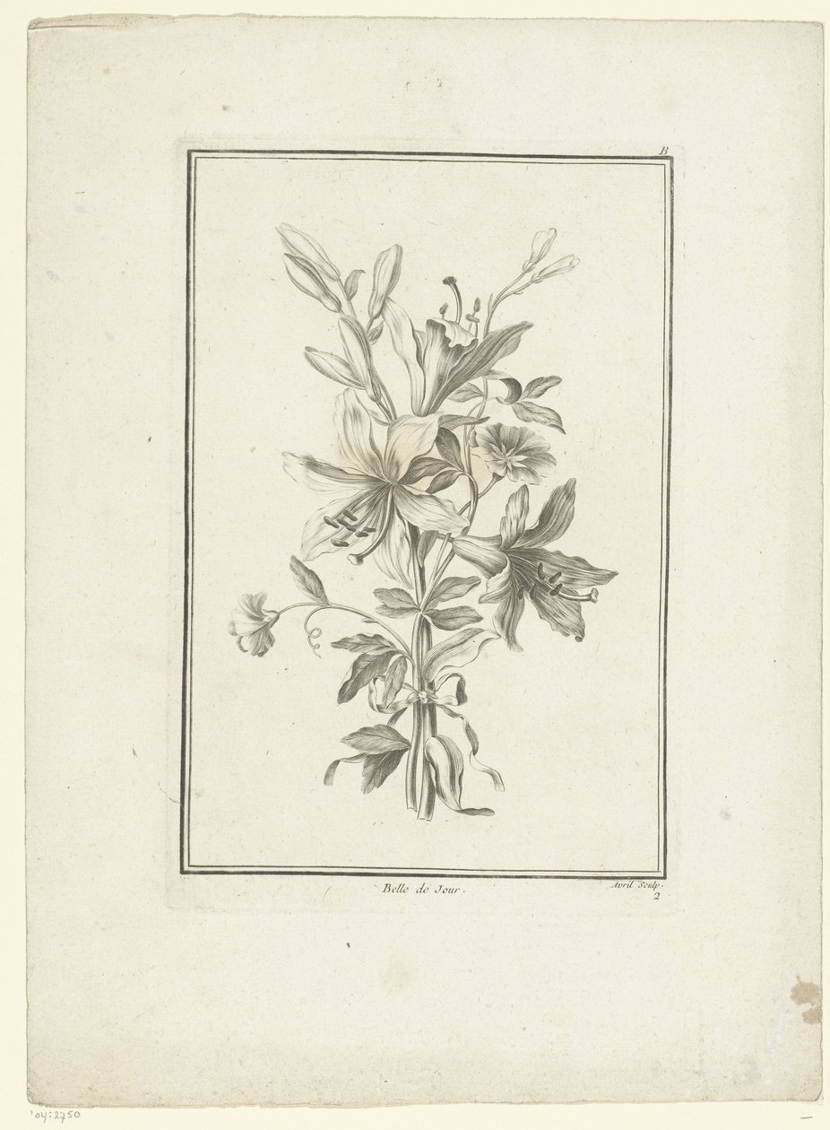 Bouquet with Lily (Belle de Jour) (IIe Cahier de Bouquets) by Jean Jacques Avril (I)