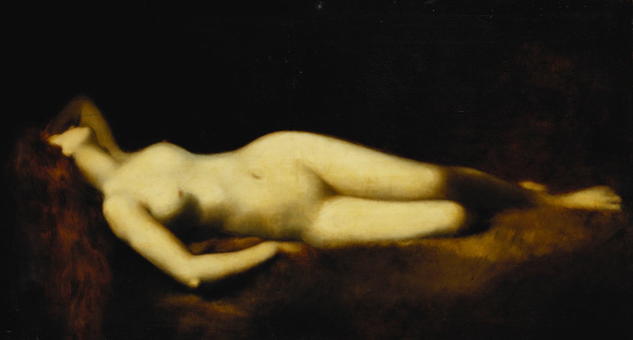 A Reclining Nude by Jean-Jacques Henner