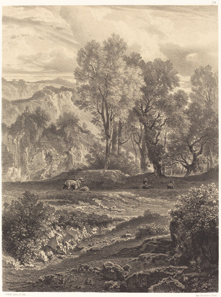 Landscape with Sheep by Jean Joseph François Bellel