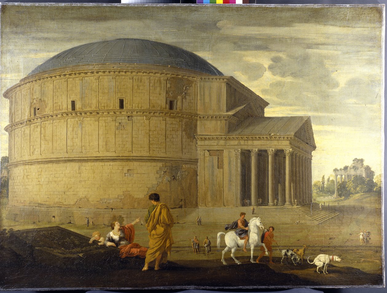 Capriccio View of the Pantheon with the Temple of Vespasian by Jean Lemaire