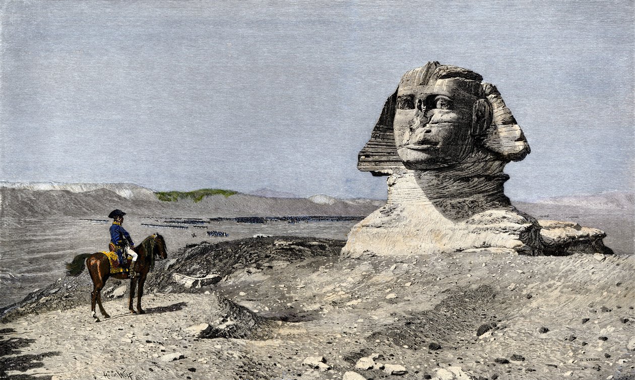 Campaign of Egypt (1798-1801): Napoleon I Bonaparte Before the Sphinx of Gizeh in Egypt by Jean Leon Gerome