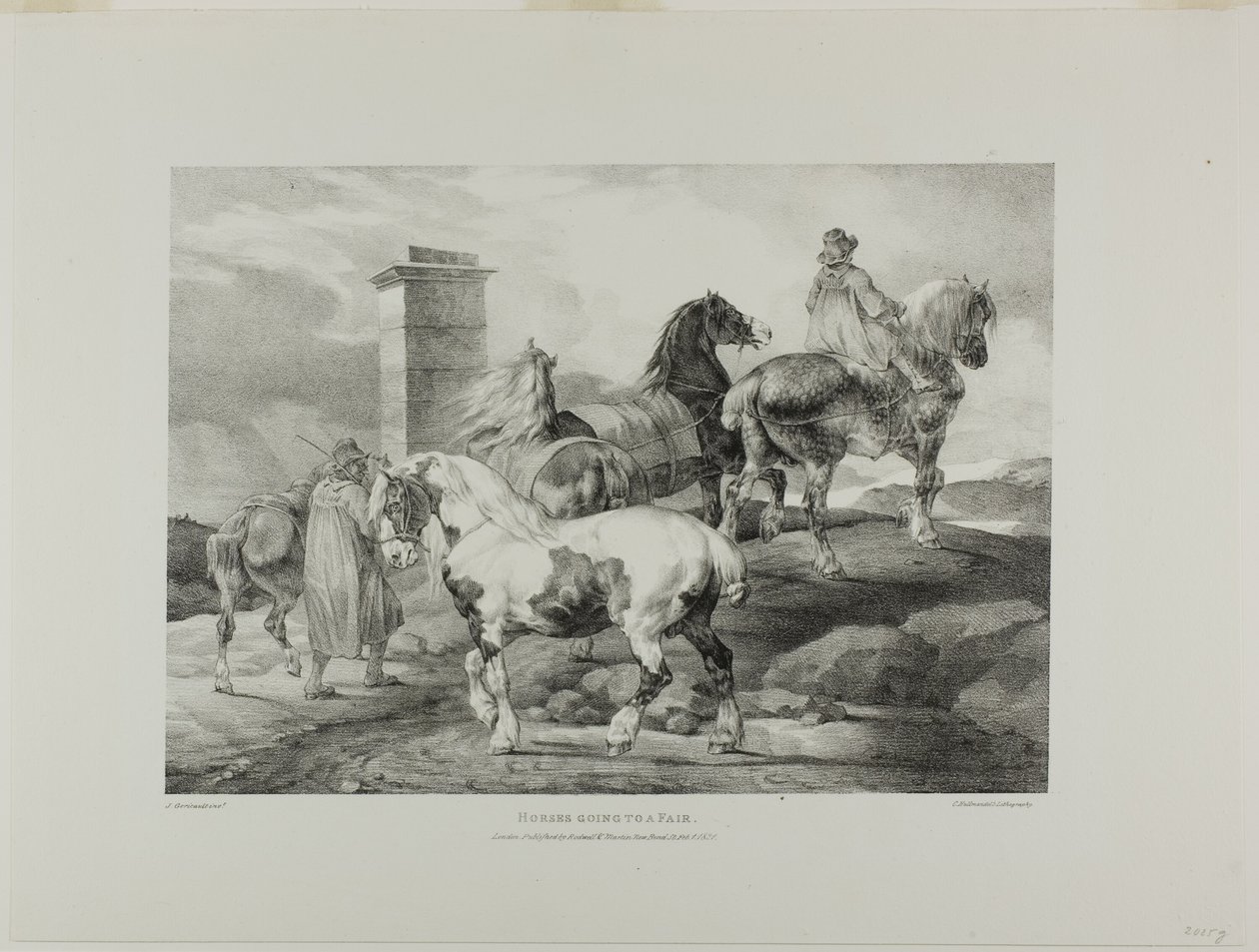 Horses Going to a Fair, plate 3 from Various Subjects Drawn from Life and on Stone (The English Suite) by Jean Louis André Théodore Géricault