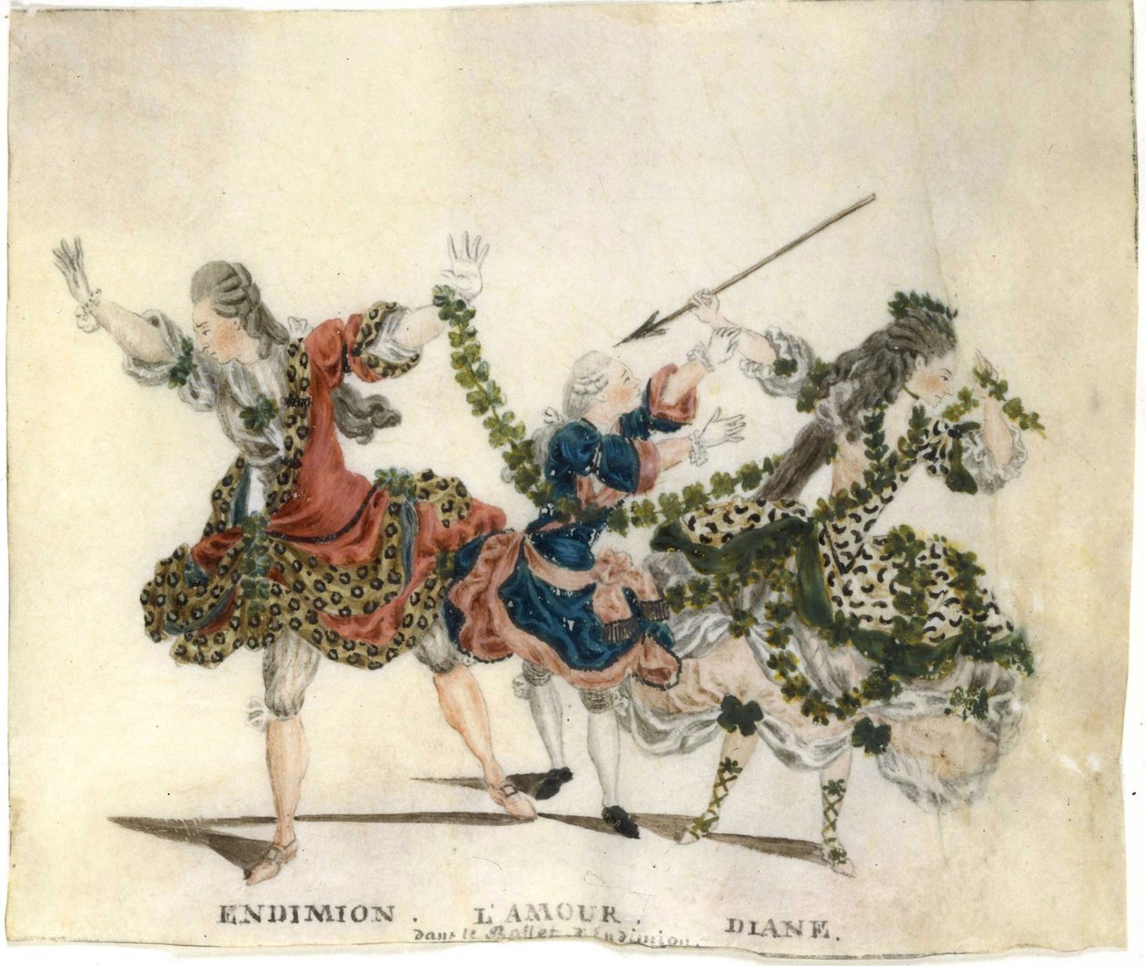 Costume design for the ballet Endymion by Gaetano Vestris by Jean Louis Fesch