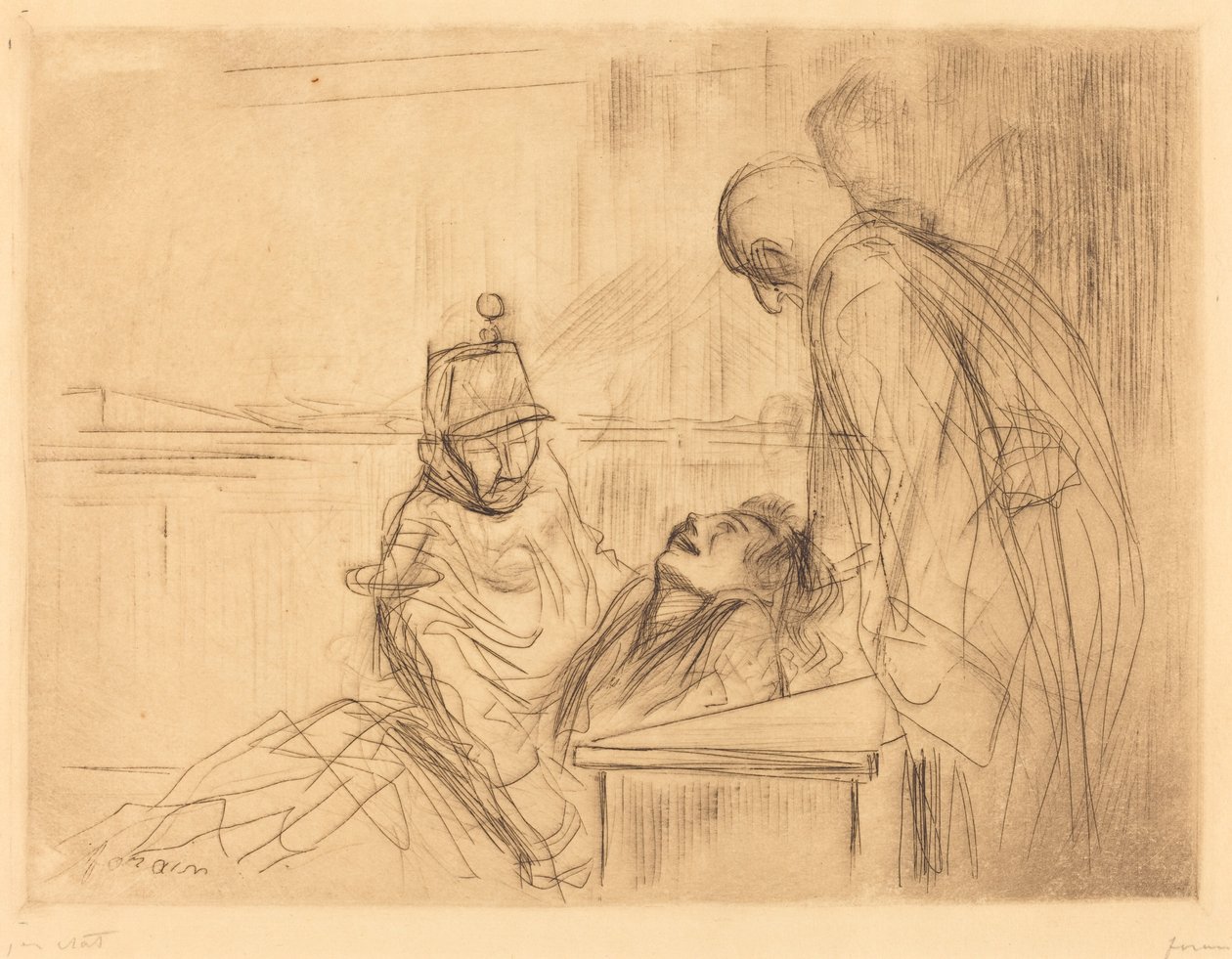 Fainting at the Hearing by Jean-Louis Forain