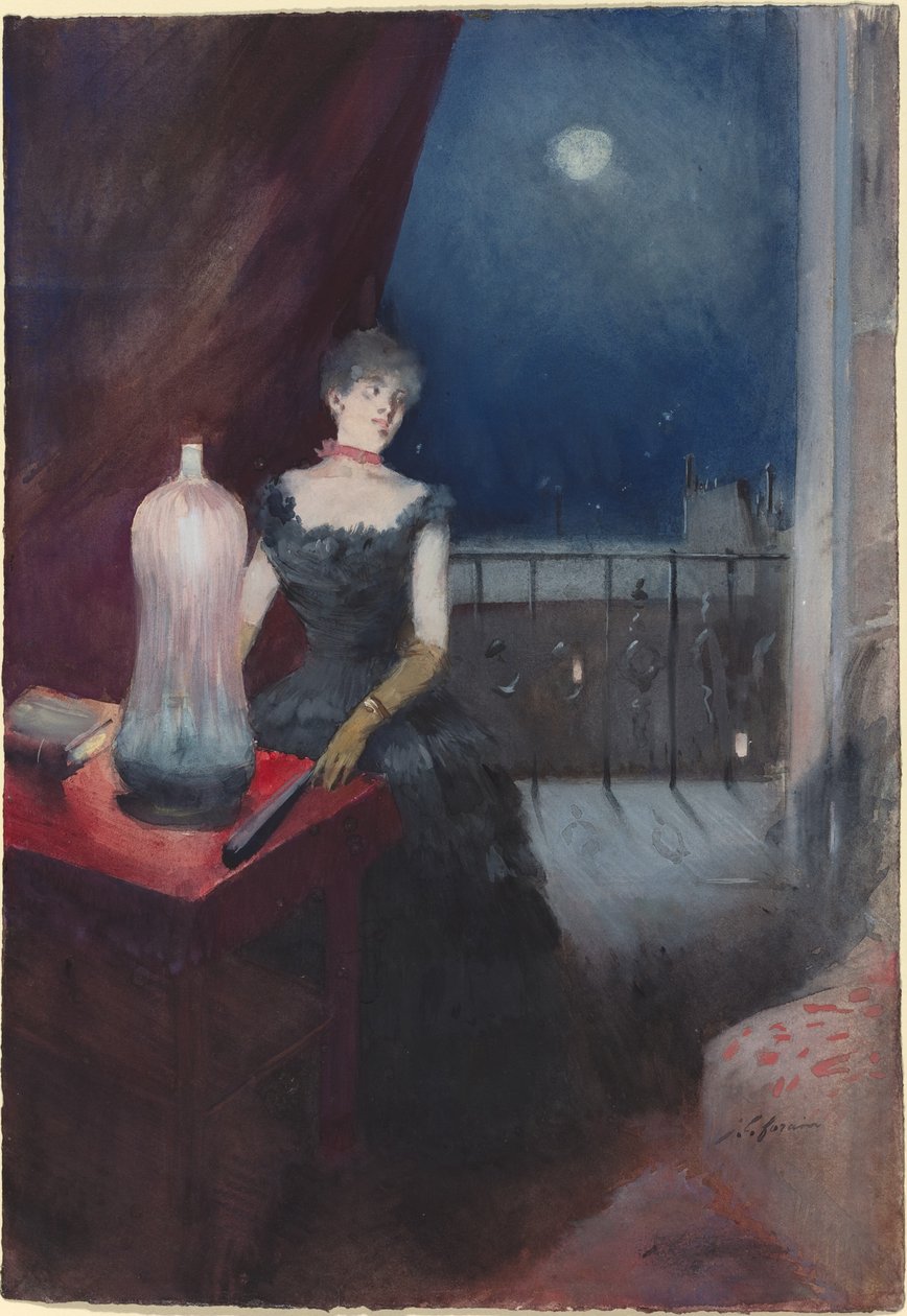 Standing Woman with a Fan by Jean Louis Forain
