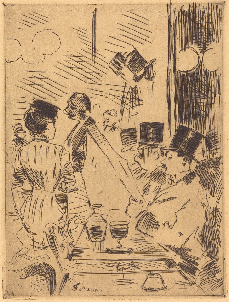 The Cafe of the New Athens by Jean-Louis Forain