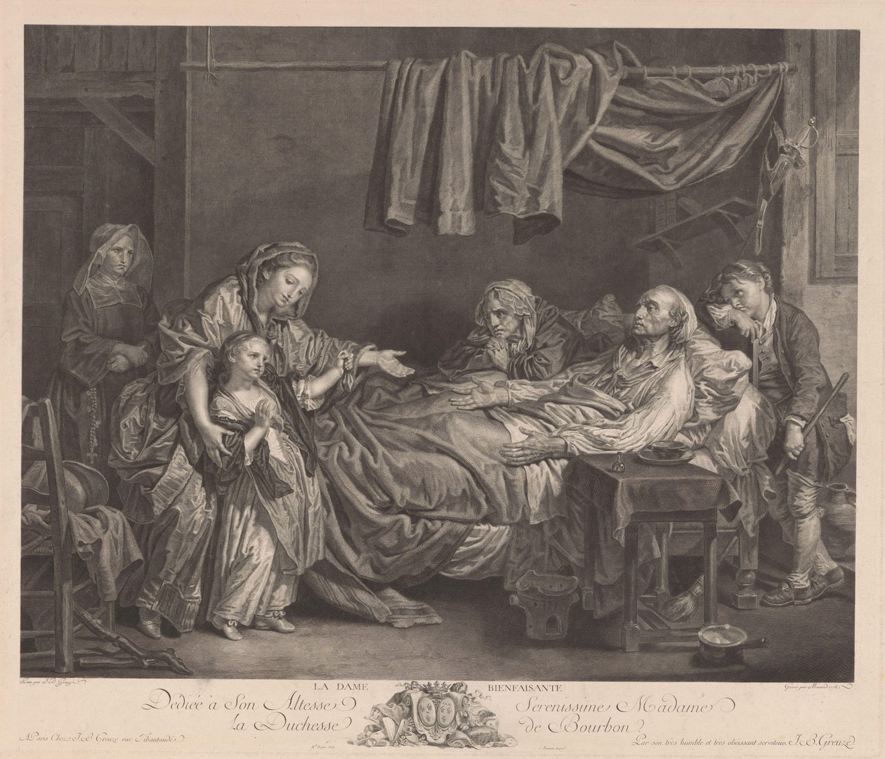 Family Around a Sickbed by Jean Massard