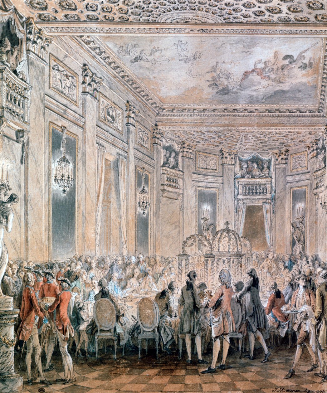 Feast at Louveciennes by Jean Michel the Younger Moreau