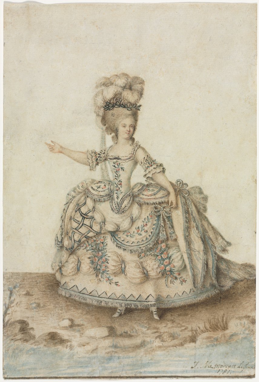 Costume Study for Opera Singer, 1781 by Jean Michel Moreau le Jeune