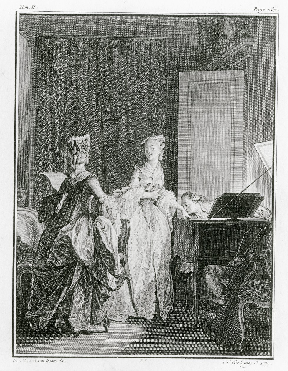 The Harpsichord, Illustration from 'La Nouvelle-Heloise' by Jean ...