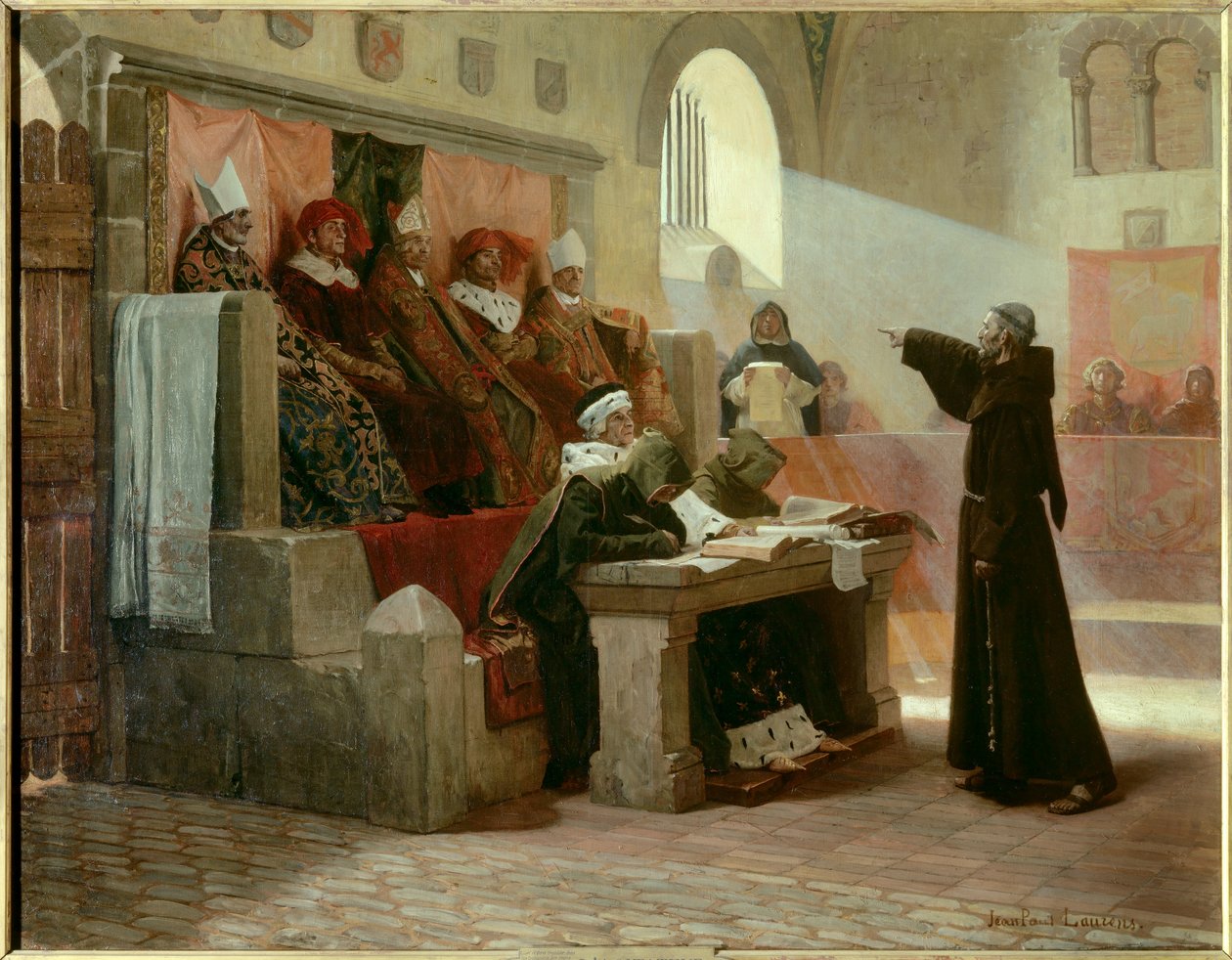Albigeoise Inquisition: The Agitator of Languedoc Bernard Delicieux (1260-1318), Franciscan Monk During His Trial by Jean Paul Laurens