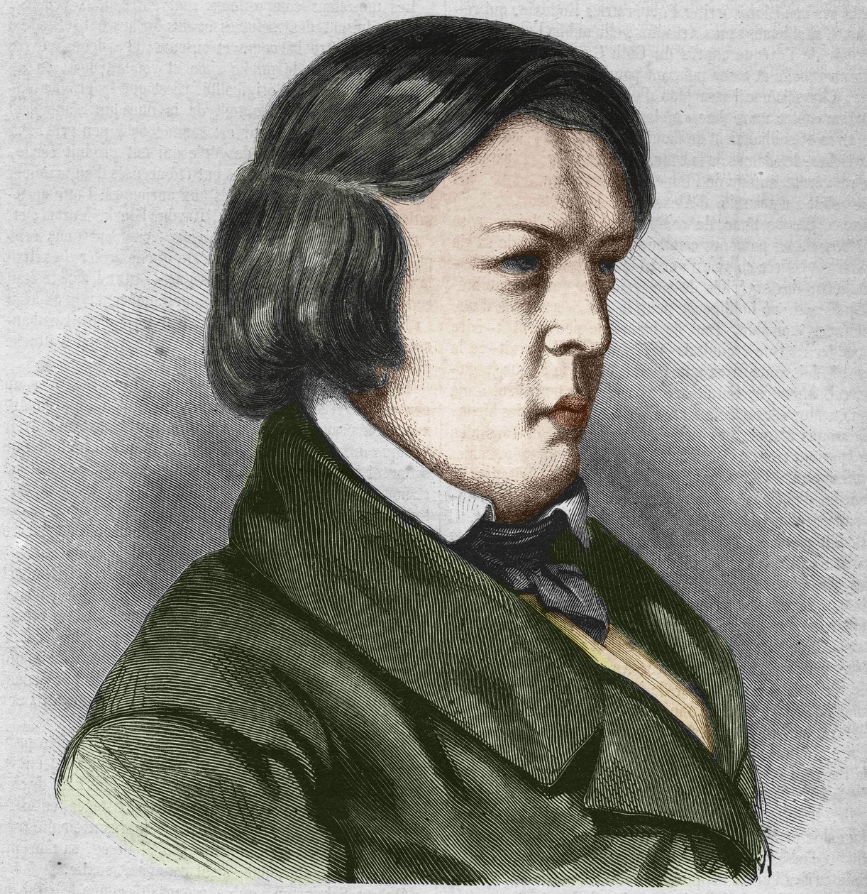 Robert Schumann, German Composer (Drawing by J.B. Laurens) by Jean Paul Laurens