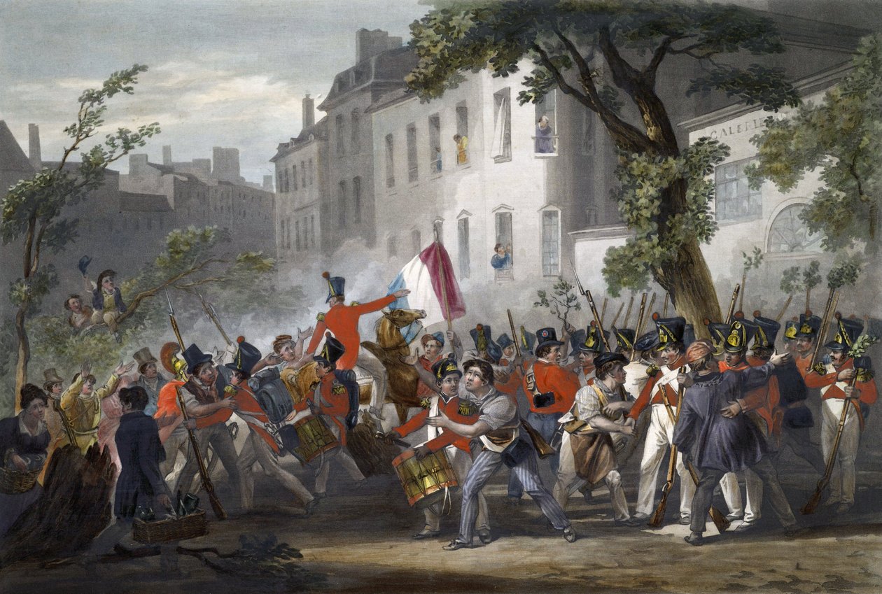 The 5th Line Fraternizing with the People, Boulevard des Italians, on July 29 by Jean Pierre Marie Jazet