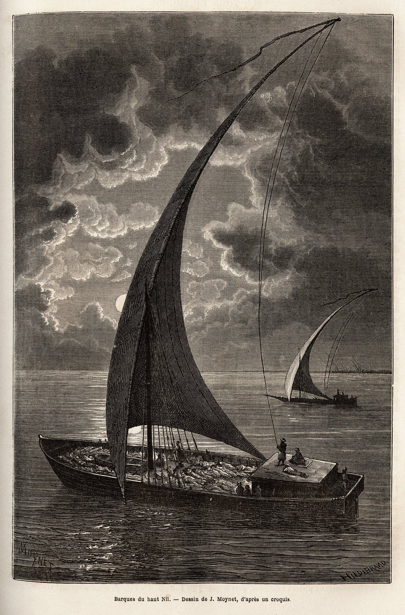 The boats of the upper Nile, reduced crew and passengers sleeping on ...