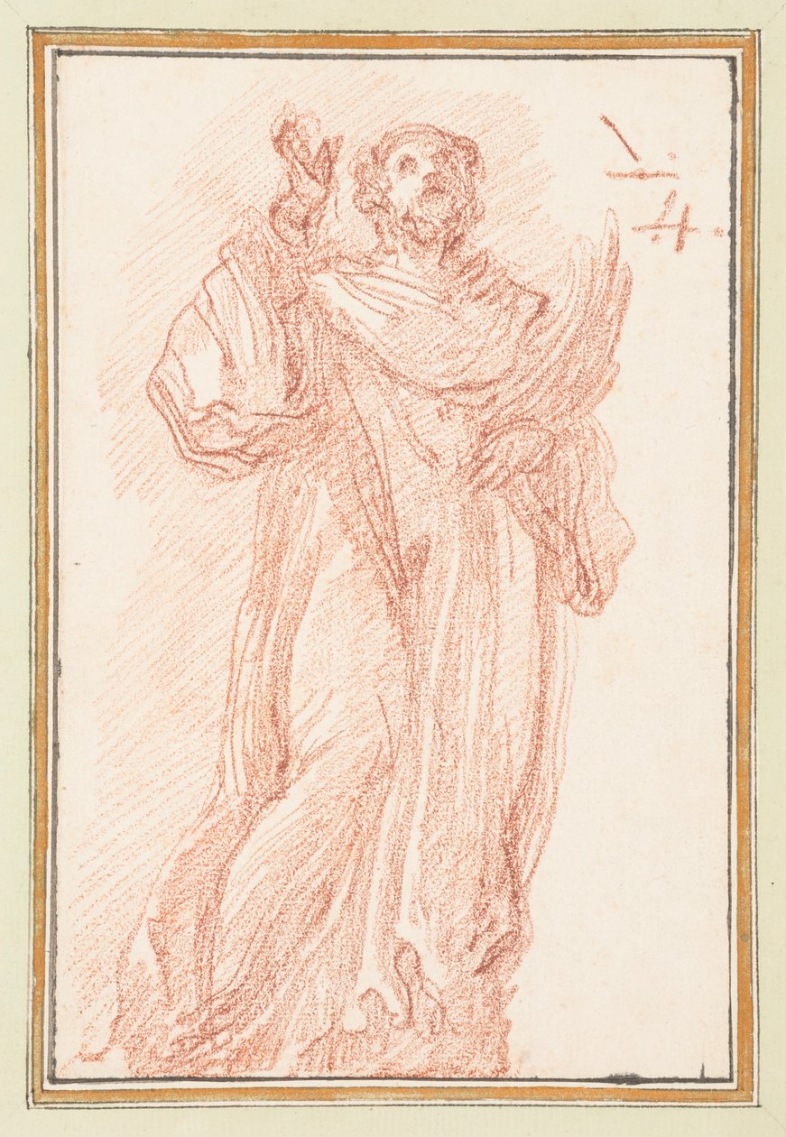 Standing Figure with Raised Arm Looking Upward by Jean-Robert Ango
