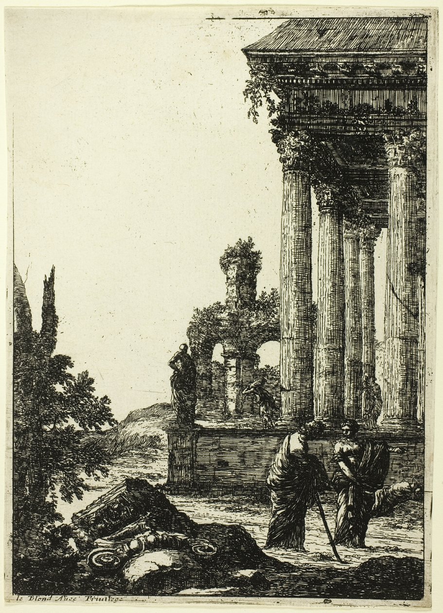 A Young Woman Giving Directions to a Person by Jean le Pautre
