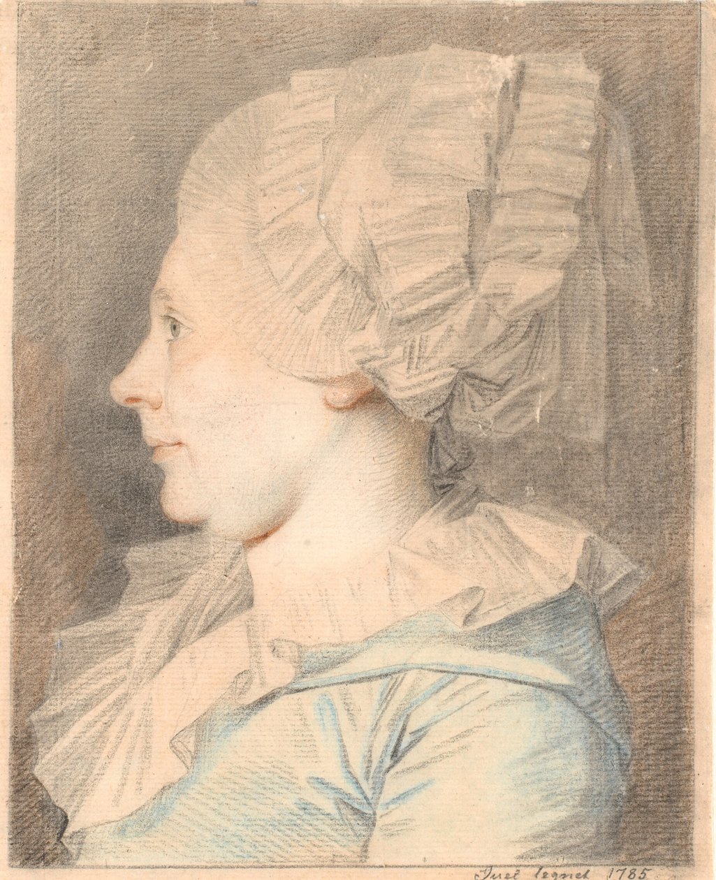 Portrait of Anne Cathrine Maaløe, née Basse. Profile to the Left by Jens Juel