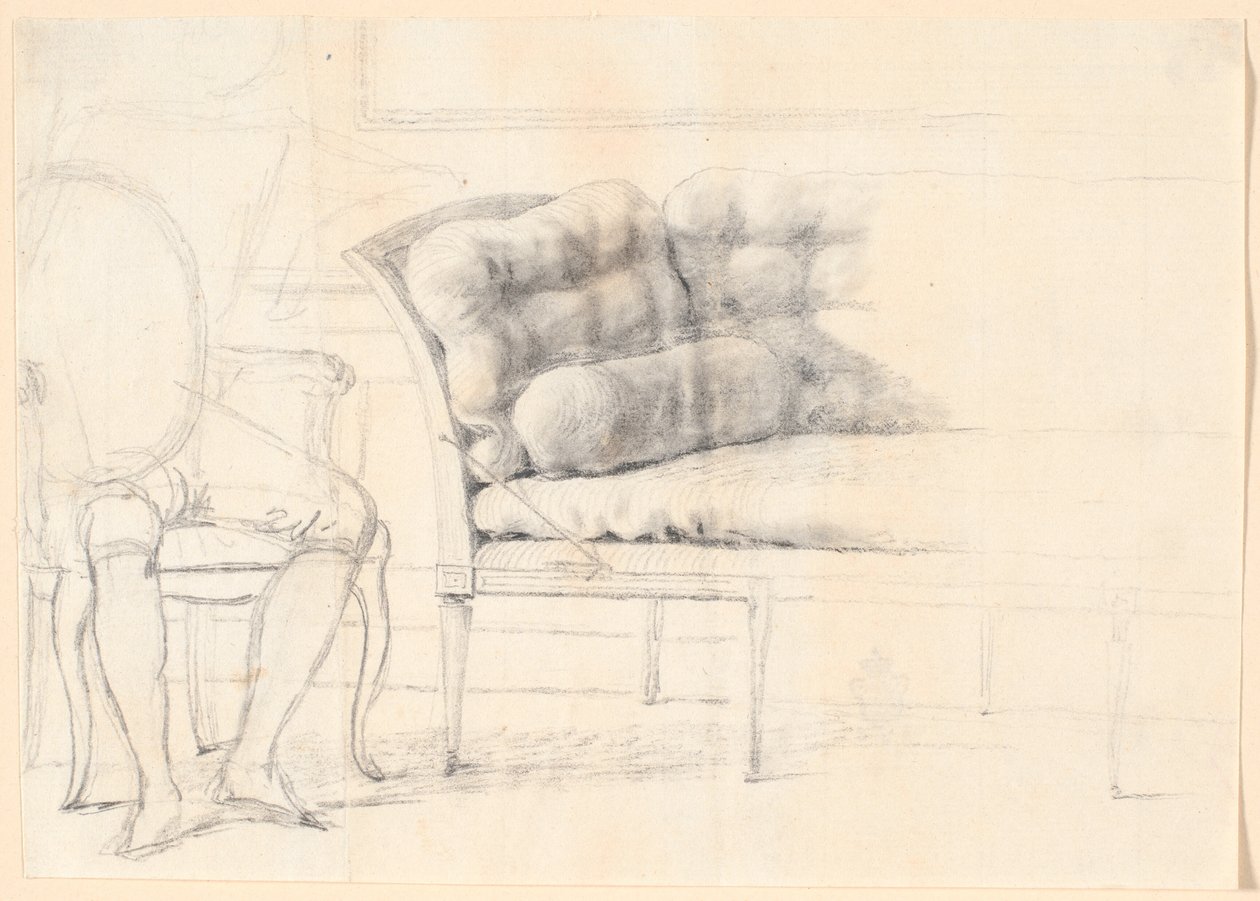 Study for the Holmskiold Family Portrait from 1787: the upholstered sofa, and to the left a chair with Holmskiold