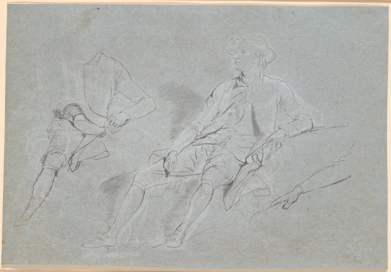 Draft for a Full-Figure Portrait of a Gentleman, Sitting Outdoors by Jens Juel