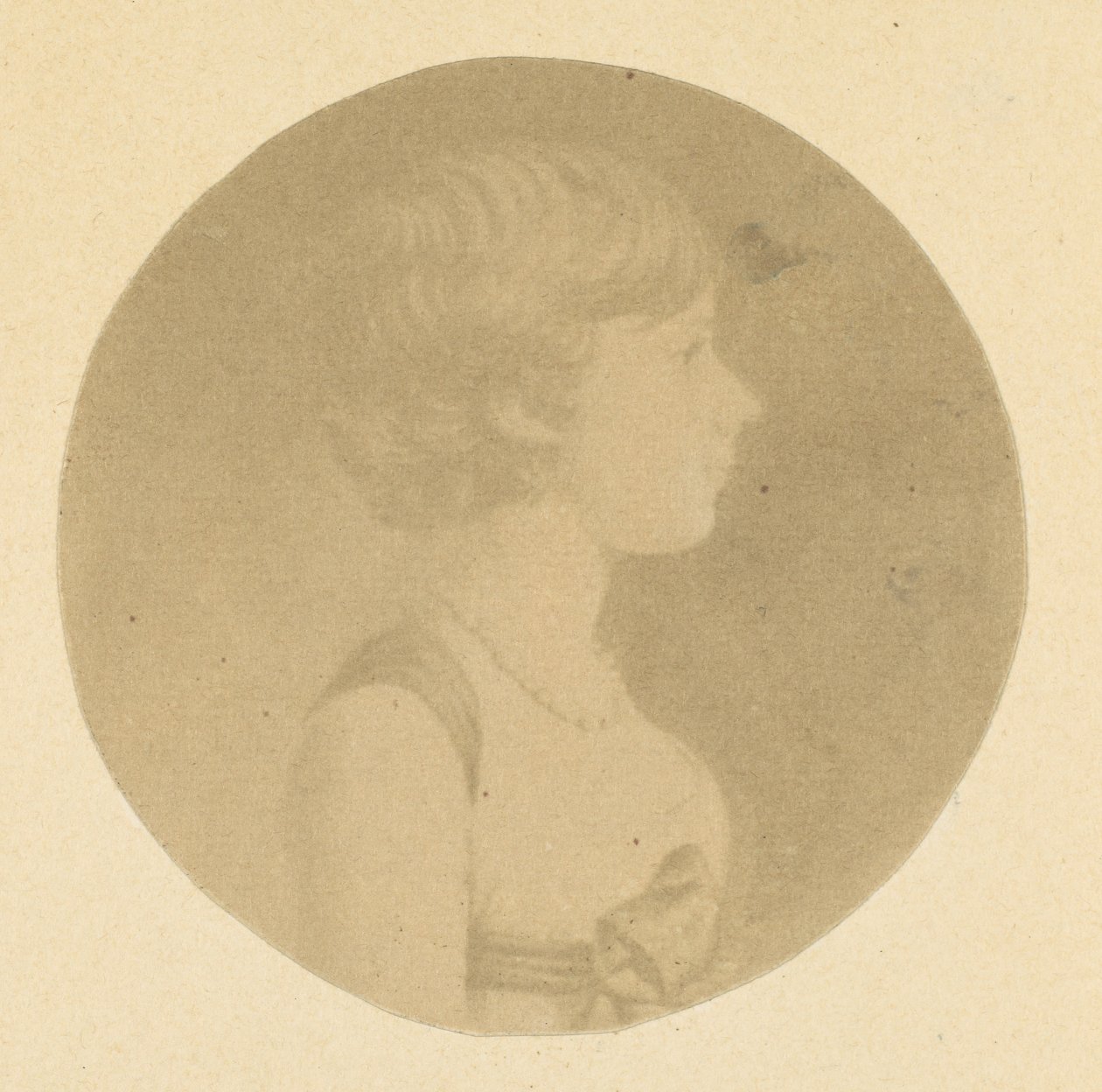 Mezzotint Portrait of a Girl in Profile, from The St. Memin Collection of Portraits by Jeremiah Gurney