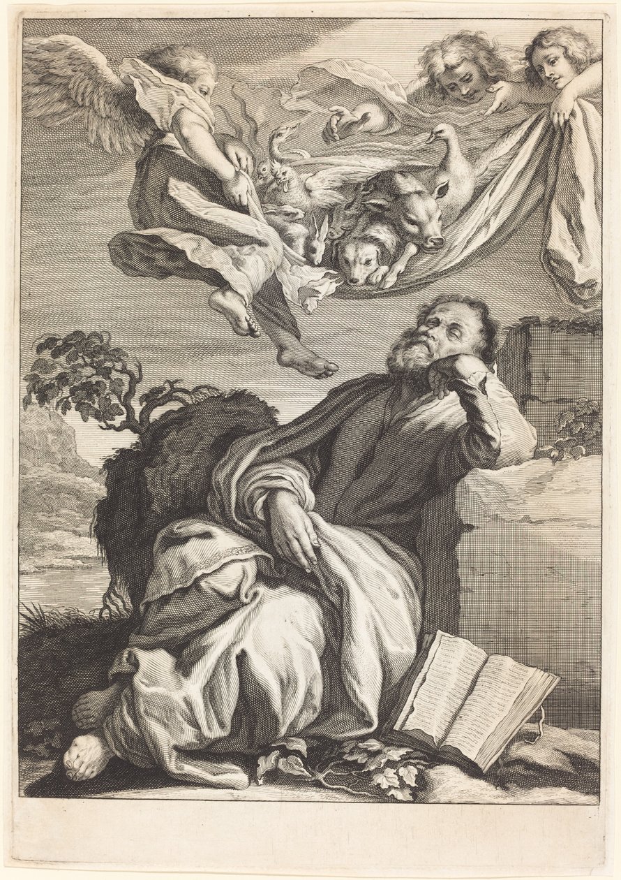 The Dream of Saint Peter by Jeremias Falck after Johann Liss