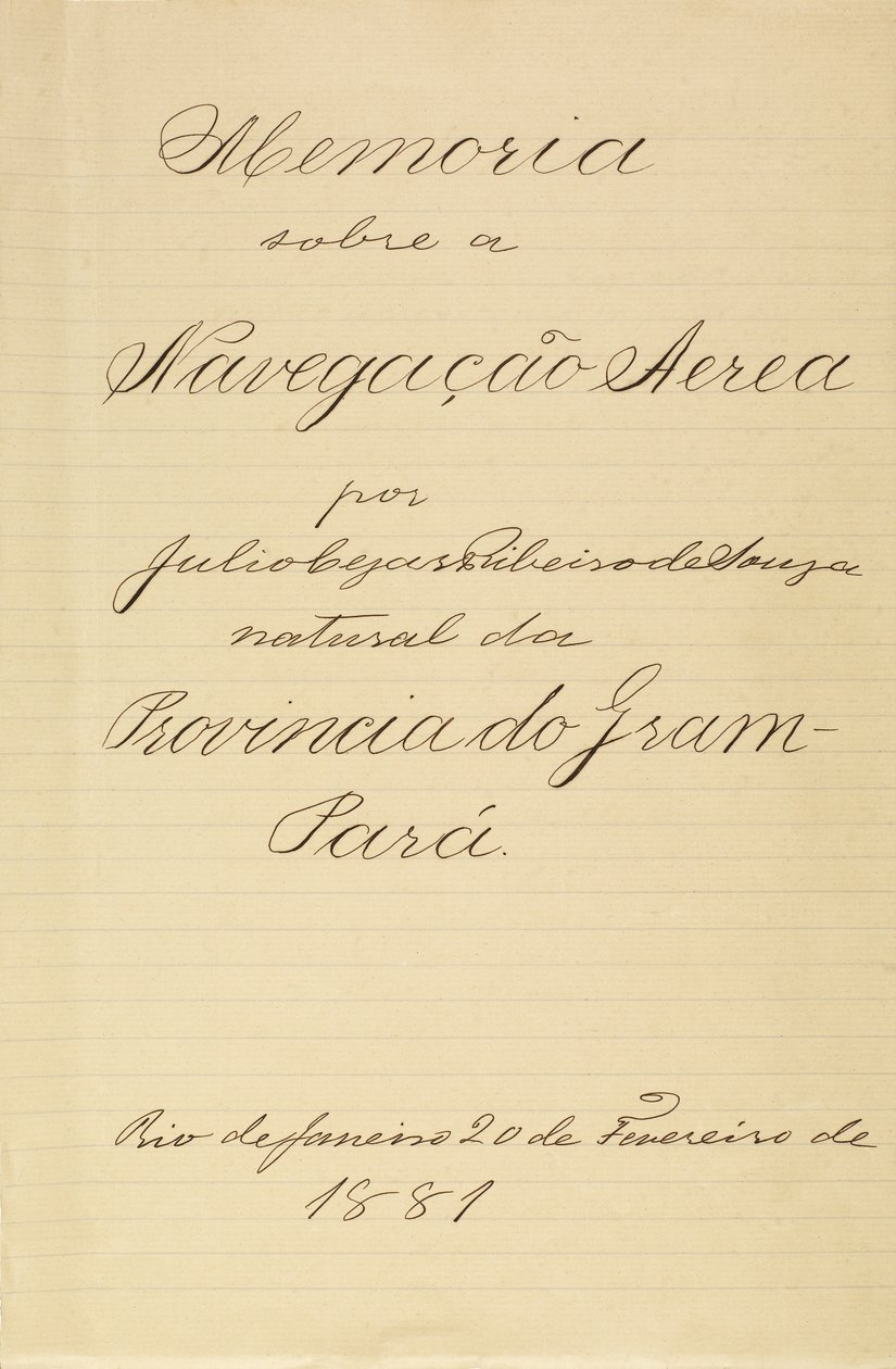 Manuscript about Aeronautics by Júlio Cézar Ribeiro de Souza