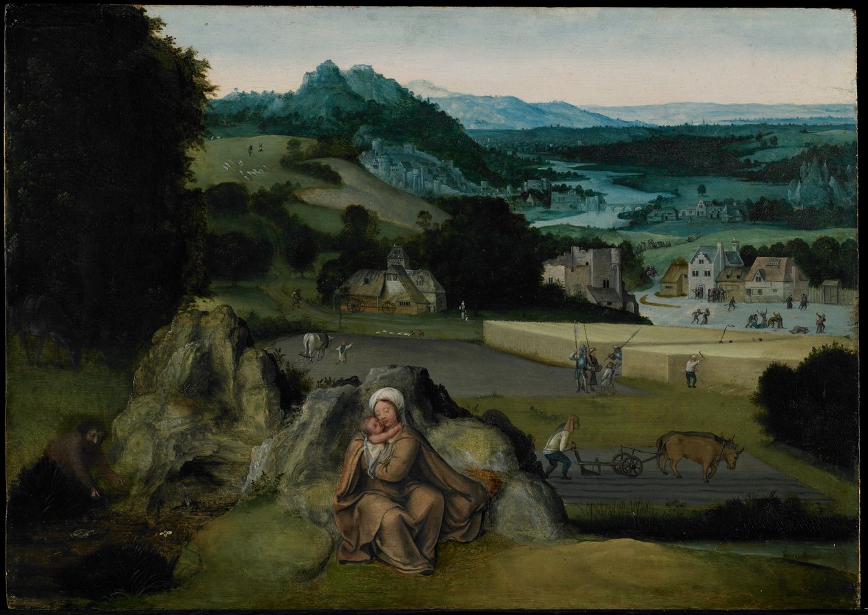 The Rest on the Flight into Egypt (The Miraculous Field of Wheat) by Joachim (workshop of) Patinir