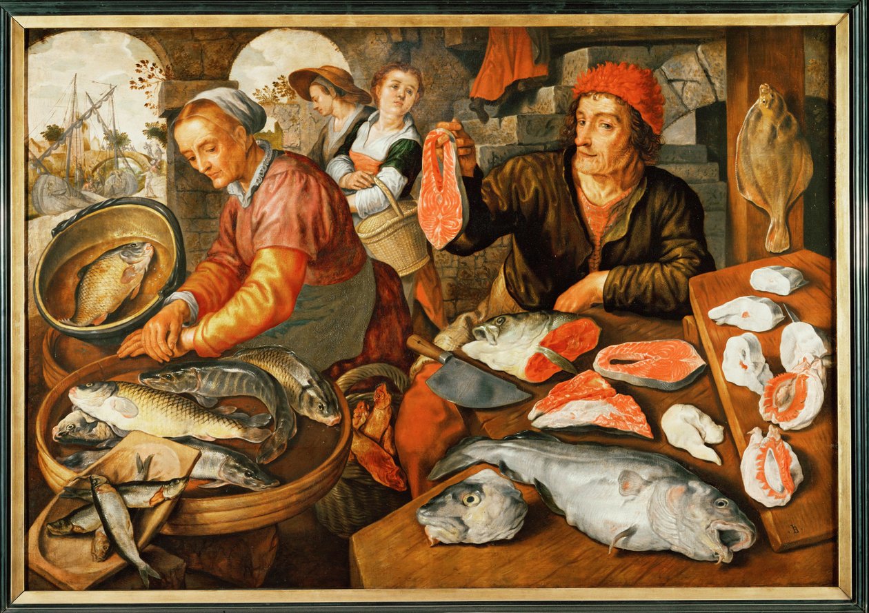 Fish Market by Joachim Bueckelaer