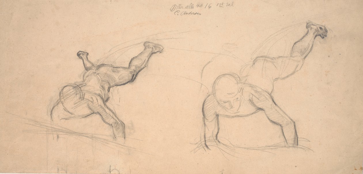 Two Studies of Crawling Boys (or Flying Angels) by Joakim Frederik Skovgaard