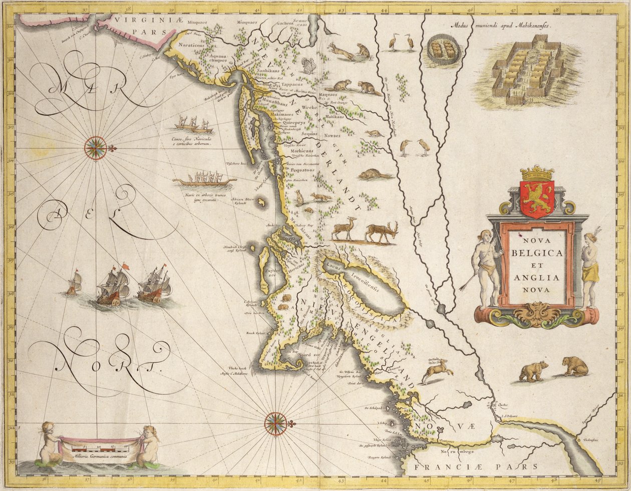 Map of New Belgium and New England by Joan Blaeu
