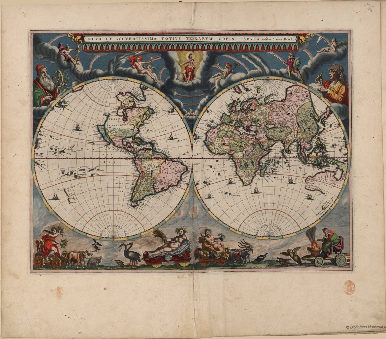 New and 'Most Accurate' World Map by Joan Blaeu