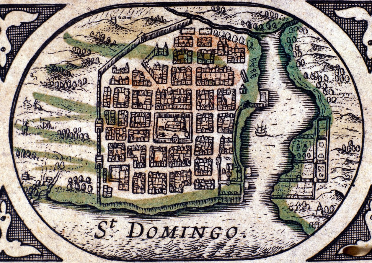 Santo Domingo - in Atlas by W. J. Blaeu by Joan Blaeu