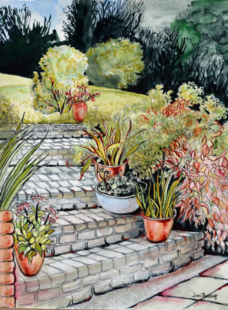 Steps up to the Garden, 2014 by Joan Thewsey