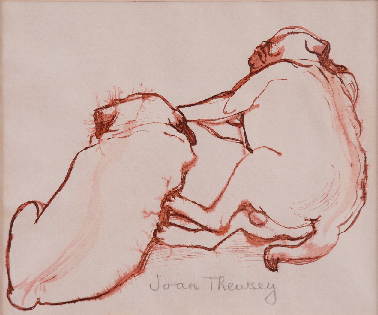 Two Pug Puppies, the brothers, 2005 by Joan Thewsey