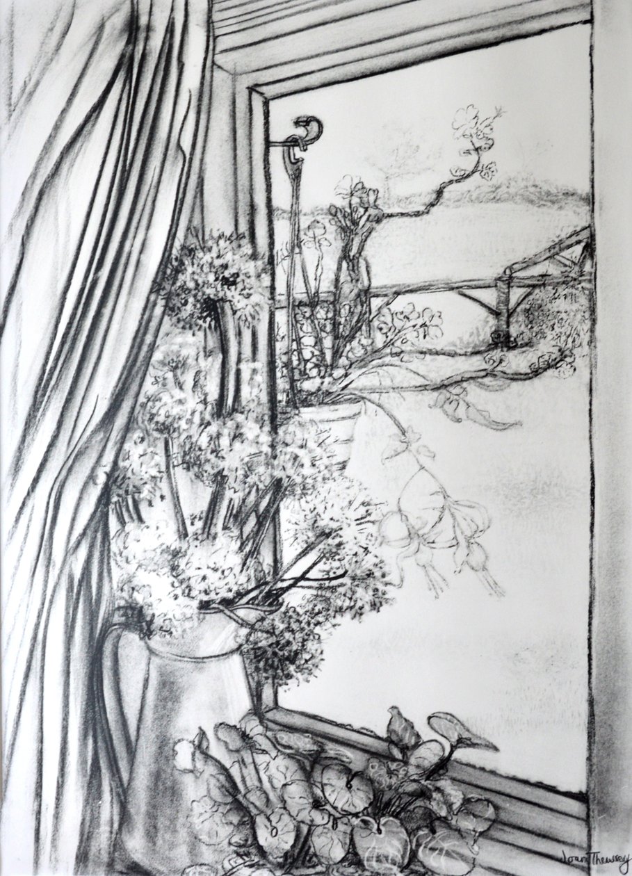 View through the Cottage Window, 1970 by Joan Thewsey