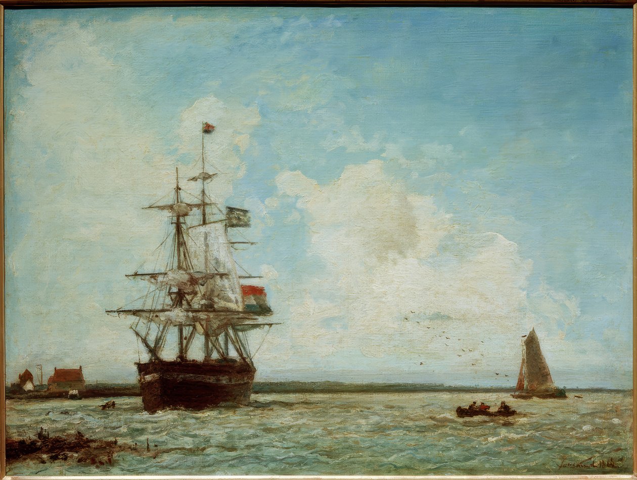 The Great Canal in Dordrecht by Johan-Barthold Jongkind