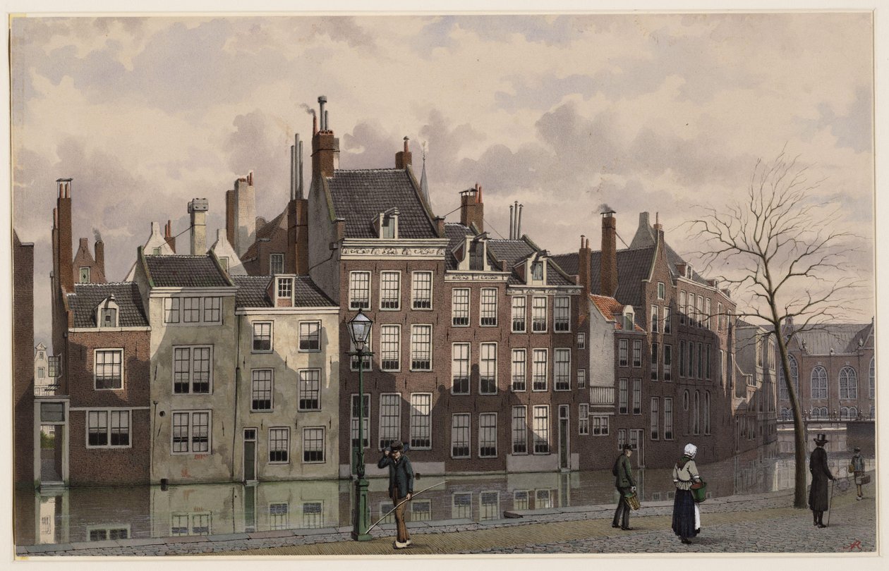 Nieuwezijdsvoorburgwal. Drawing. Amsterdam, Amsterdam City Archives by Johan Rieke