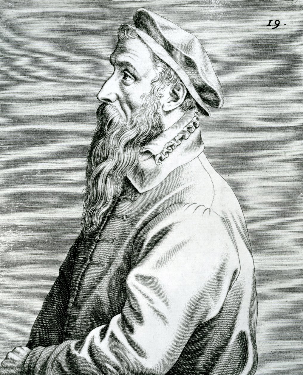 Peter Breughel, plate 19 from the series Pictorum aliquot celebrium Germanaie inferioris effigies (Portraits of some Celebrated Artists of the Low Countries), 1595 by Johan Wierix
