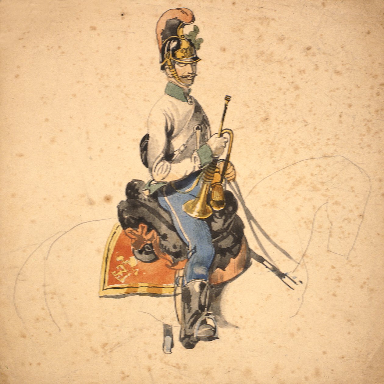 A Trooper of the 5th Dragoon Regiment, Prince Eugene of Savoy 1840-50 by Johan Baptiste Heinefetter