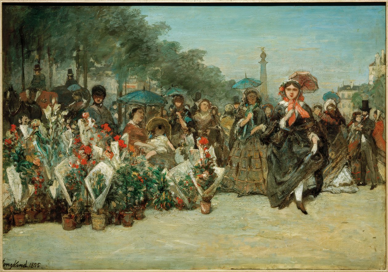 Flower Market on Boulevard Richard-Lenoir by Johan-Barthold Jongkind