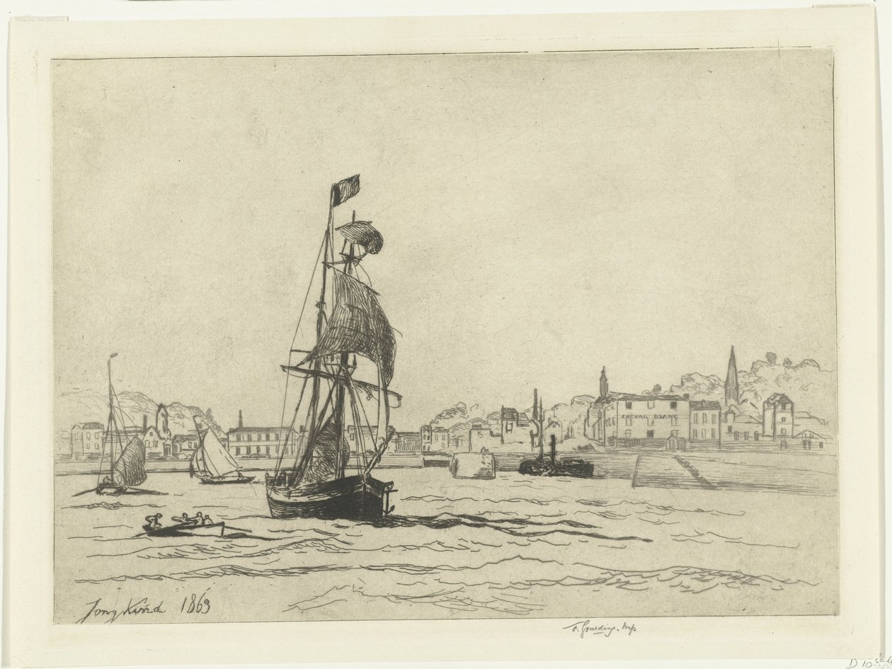 The Port of Honfleur by Johan-Barthold Jongkind