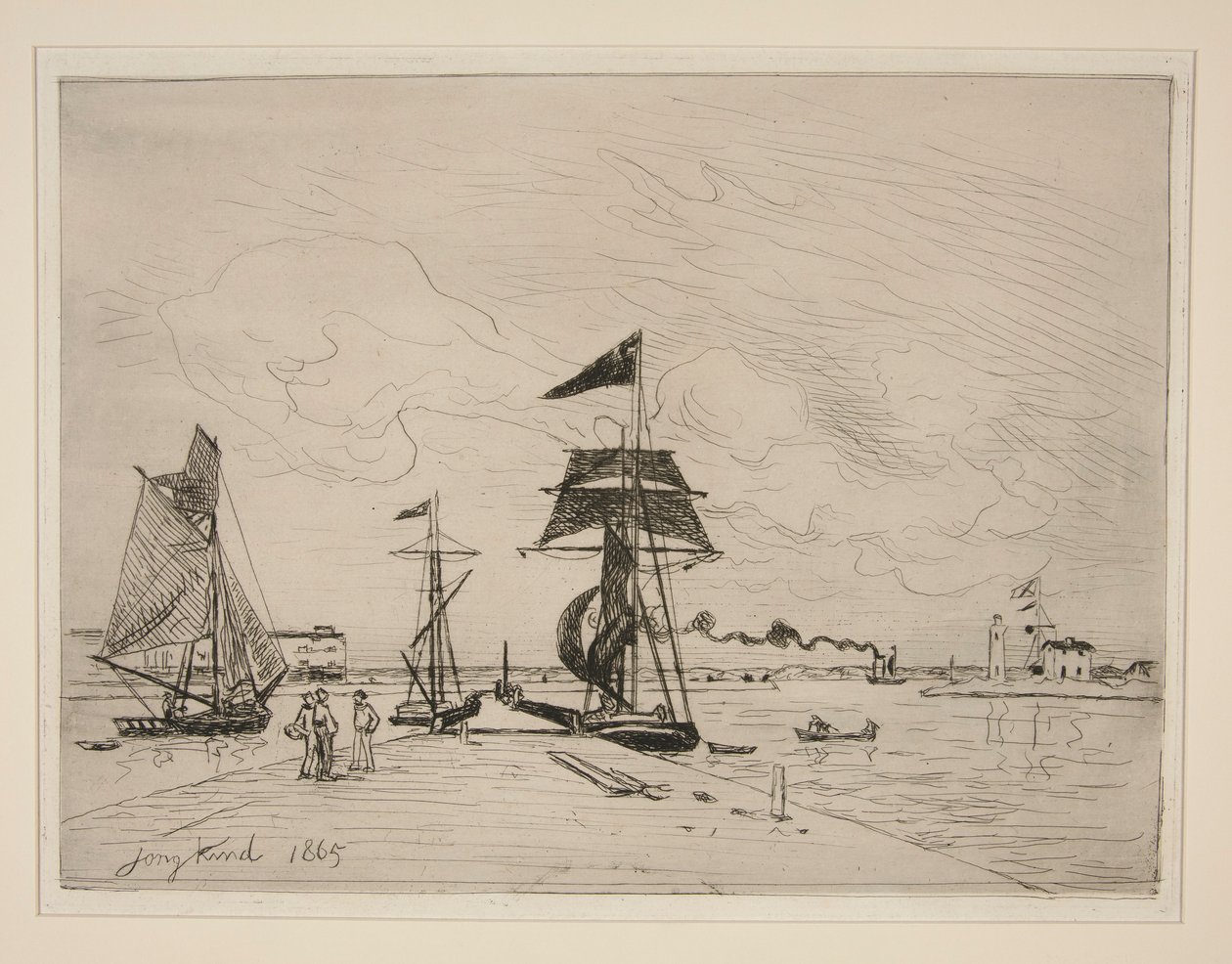 Wood Jetty in the Port of Honfleur by Johan-Barthold Jongkind
