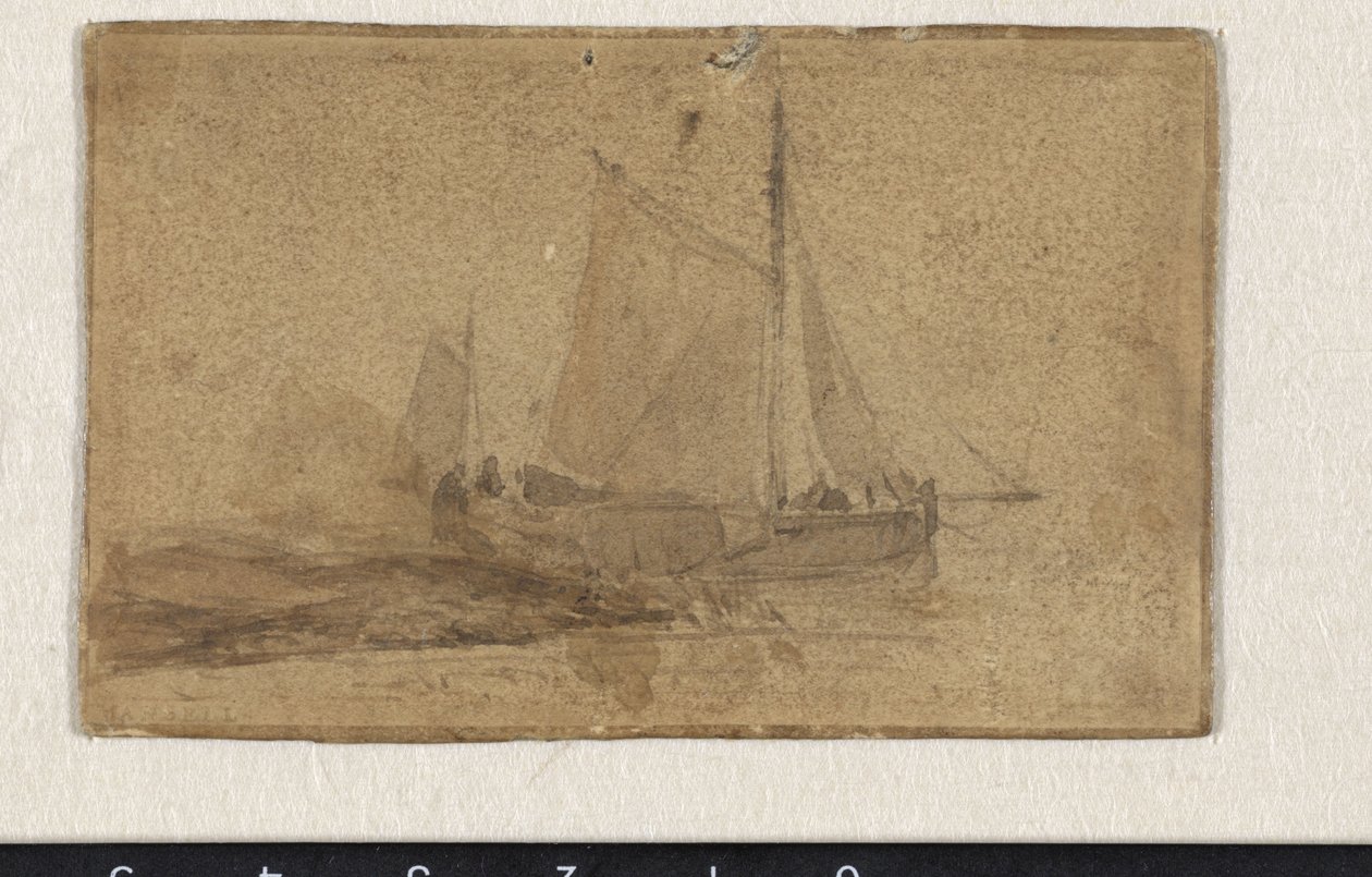 Fishing Boat Moored at a Headland by Johan-Barthold Jongkind