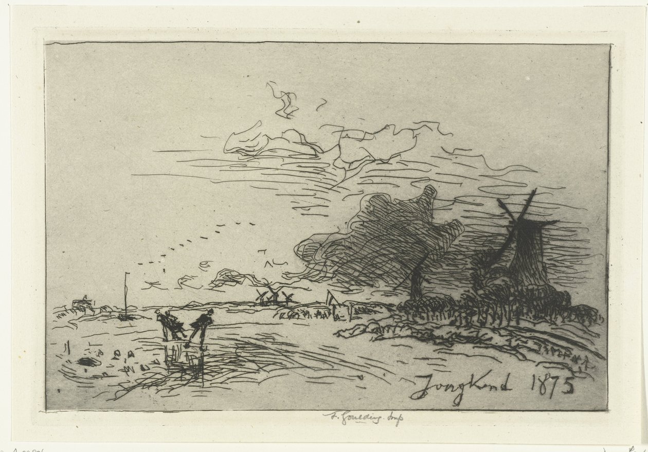 Winter Landscape Near Rotterdam by Johan-Barthold Jongkind