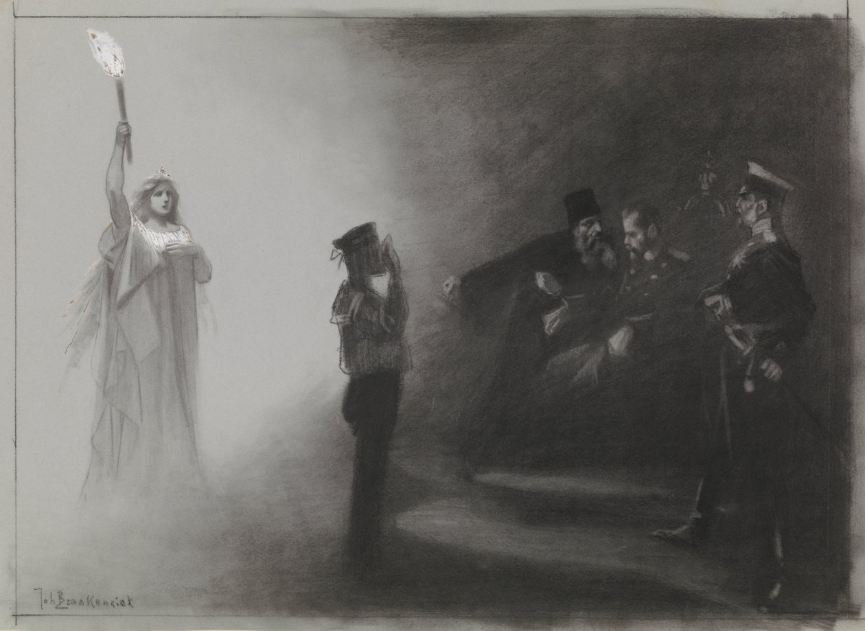 Design for Illustration in De Amsterdammer: The Defeat of Russia at Sea, June 4, 1905 by Johan Braakensiek