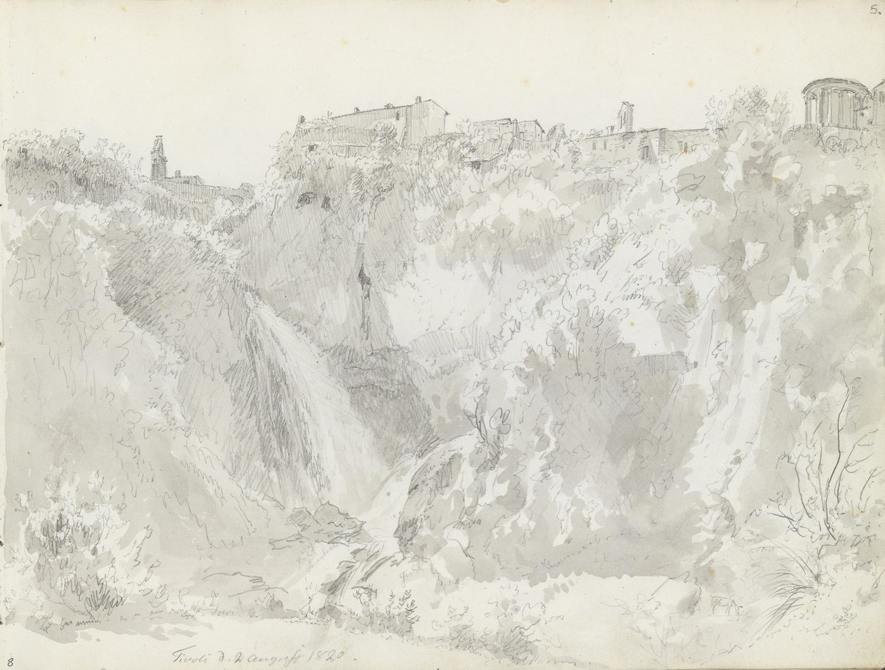 Waterfall, Tivoli by Johan Christian Dahl