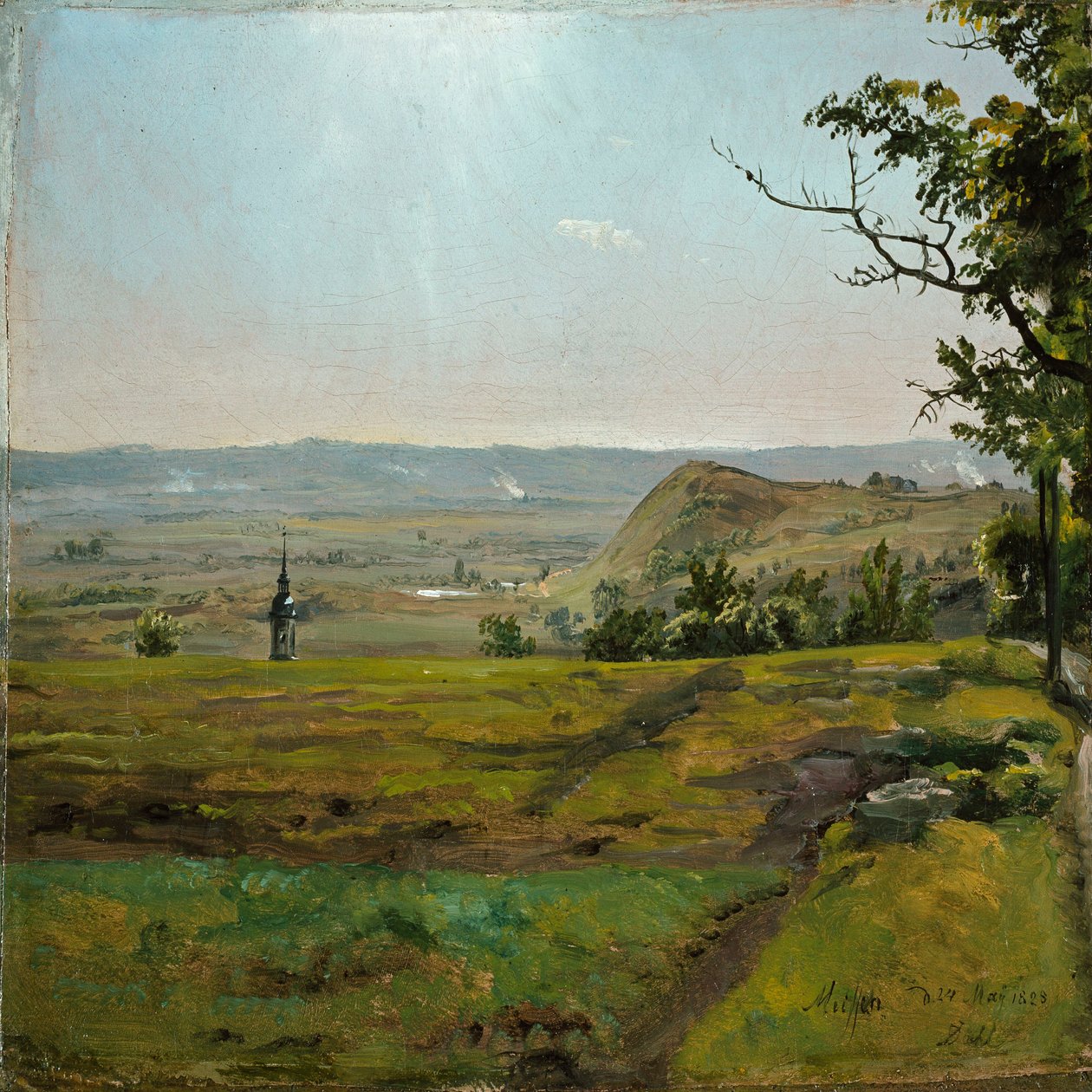 Green Fields near Meissen. Study by Johan Christian Dahl