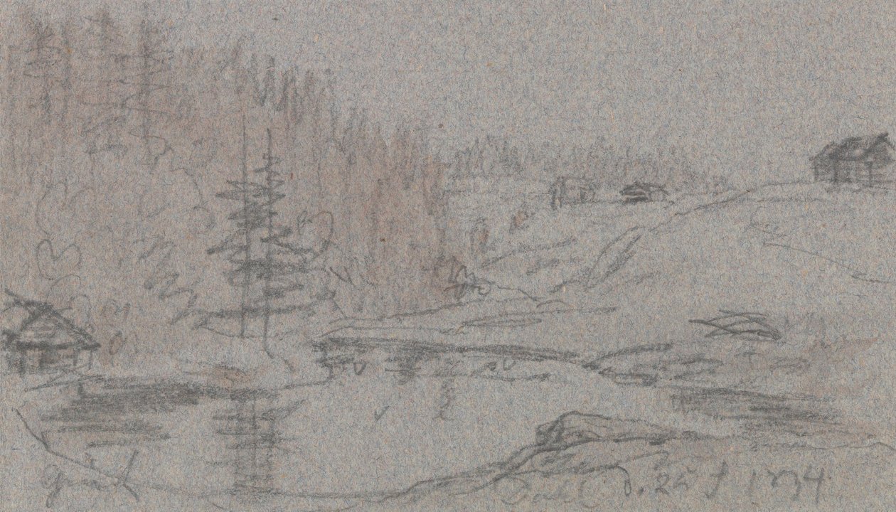 Landscape with River, House, and Forest by Johan Christian Dahl