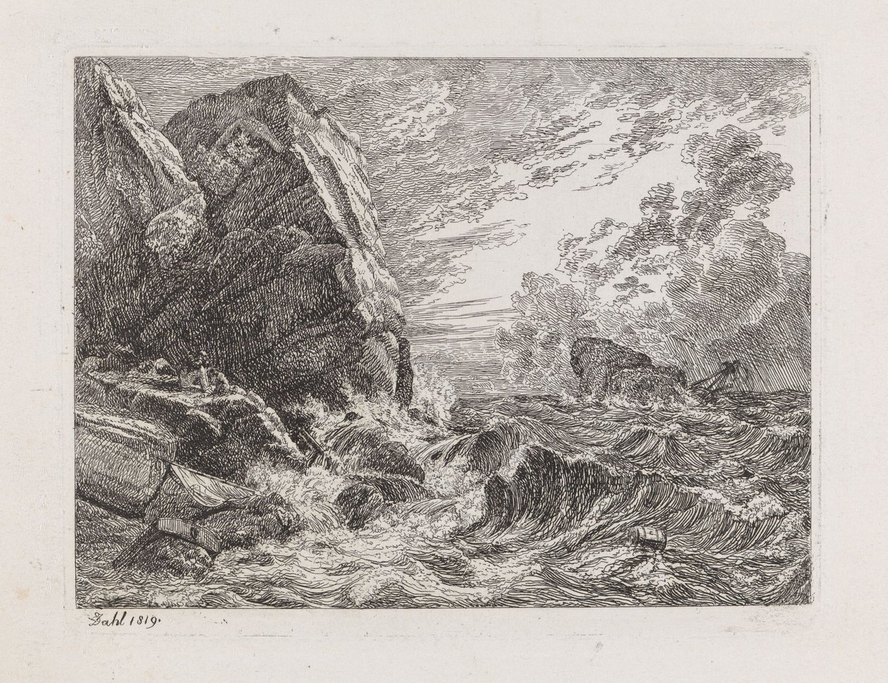 Shipwreck on a Rocky Coast by Johan Christian Dahl